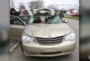Michelle Higgins' totaled Chrysler Sebring.