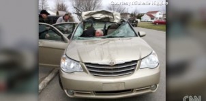 Michelle Higgins' totaled Chrysler Sebring.