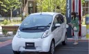 Mitsubishi i-MiEV electric car at quick charging station