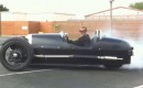 Morgan 3 Wheeler burning some rubber