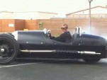 Morgan 3 Wheeler burning some rubber