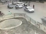 Multiple scooter crash in China