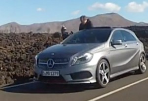 New Mercedes-Benz A Class spotted while on official photoshoot