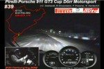 Niclas Kentenich drives the Dörr Motorsport Porsche 911 GT3 Cup around a dark Nürburgring 