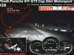 Niclas Kentenich drives the Dörr Motorsport Porsche 911 GT3 Cup around a dark Nürburgring 