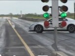 Nissan GT-R comes close to hitting the wall three times during drag race