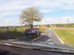 Nissan GT-R crash on back roads