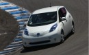 Nissan Leaf on track at Laguna Seca. Photo via MyNissanLeaf forum member nader.