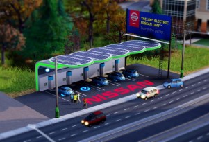 Nissan Leaf, Solar-Canopy Charging Station In New SIMS Game