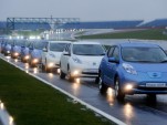 Nissan Leafs break the world record for largest electric car convoy