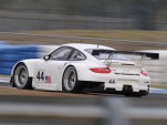 No. 44 Flying Lizard Porsche tests at Sebring - Chapman/Autosport Image
