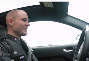 Officer Michael Corley, the third winner in Ford's Mustang Customizer contest