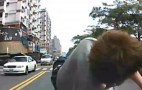 Pedestrian Caught Red-Handed Faking Car Accident: Video