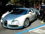 Police in the Czech Republic apply tire clamp to Bugatti Veyron supercar
