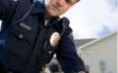 policeman reaching into car