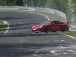 Porsche 911 GT2 RS loses control on Nurburgring