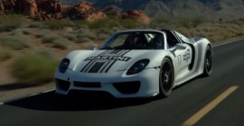 Porsche 918 Spyder prototype undergoes hot weather testing in Nevada's Valley of Fire