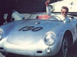 James Dean in his Porsche 550 Spyder, nicknamed "Little Bastard"
