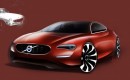 Re-imagined modern Volvo P1800 sketch for 50th anniversary