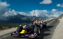 Red Bull F1 showcar drives the world's highest road