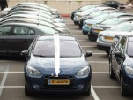 Renault Fluence ZE electric cars in Israel, provided by Better Place [photo: Better Place]