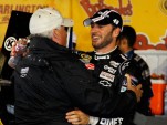 Rick Hendrick and Jimmie Johnson celebrate No. 200 - NASCAR photo