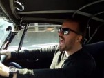 Ricky Gervais is terrified in the passenger seat of a 1967 Austin-Healey 3000