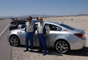Rietow and Townsend at the finish of the Nevada Open Road Challenge