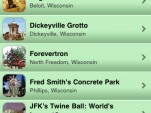 Roadside America app screen shots