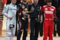 Rosberg, Webber, Adrian Newey and Alonso on the Monaco podium - courtesy Red Bull Racing