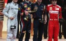 Rosberg, Webber, Adrian Newey and Alonso on the Monaco podium - courtesy Red Bull Racing
