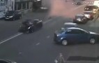 Russian Nissan GT-R Driver Smashes Into Parked Cars: Video