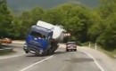 Russian driver narrowly evades rolling tanker truck