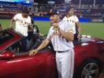 San Francisco Giant’s Melky Cabrera and his new 2013 Chevrolet Camaro ZL1