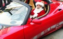 Santa In A Tesla Roadster