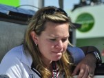 Sarah Fisher on the pit stand at Las Vegas - Anne Proffit photo