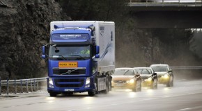 SARTRE self-driving cars during testing