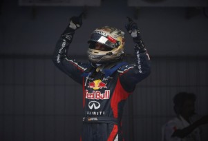 Sebastian Vettel after winning the 2012 Formula 1 Indian Grand Prix
