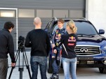 Sebastian Vettel, Infiniti's new pitch man, on location in Spain.