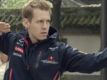Sebastian Vettel shows his kung fu moves.