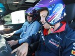Sebastian Vettel with Infiniti engineering team