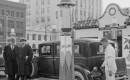 Section of 1933 photo of E10 ethanol fueling station from Nebraska State Historical Society