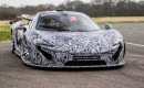 Sergio Perez drives the McLaren P1 at Dunsfold Aerodrome - image: McLaren