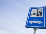 Sign indicating public electric-vehicle charging station