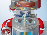 Simplified diagram of the Cyclone steam engine