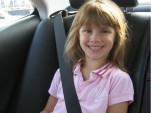 Sophie and her carseat fit nicely in the back seat of the HS250h