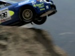 Subaru rally car jumps