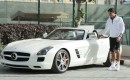 Tennis ace Roger Federer expecting the new 2012 SLS AMG Roadster