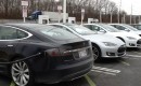 Tesla Road Trip from MD to CT, Feb 2013 - Tesla Model S cars at Delaware SuperCharger location