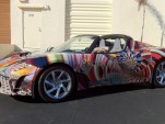 Tesla Roadster art car by Laurence Gartel